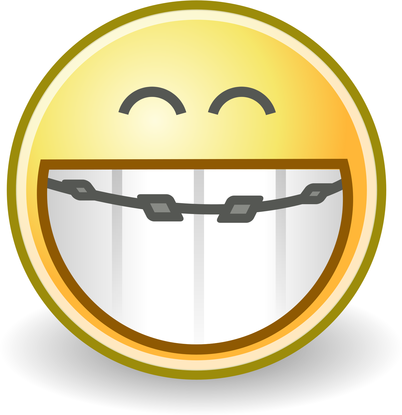 Open - Smiley Face With Braces Clipart (2000x2000), Png Download