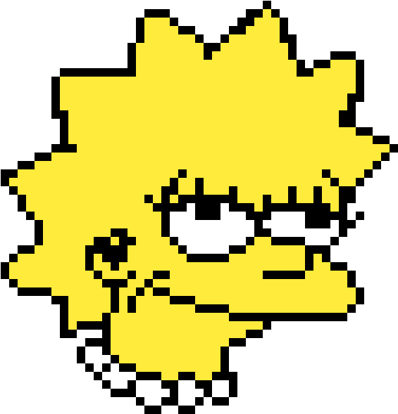 Pixel Arts Minecraft Templates , Png Download - Pixel Art Minecraft Lisa Simpson Clipart (565x589), Png Download