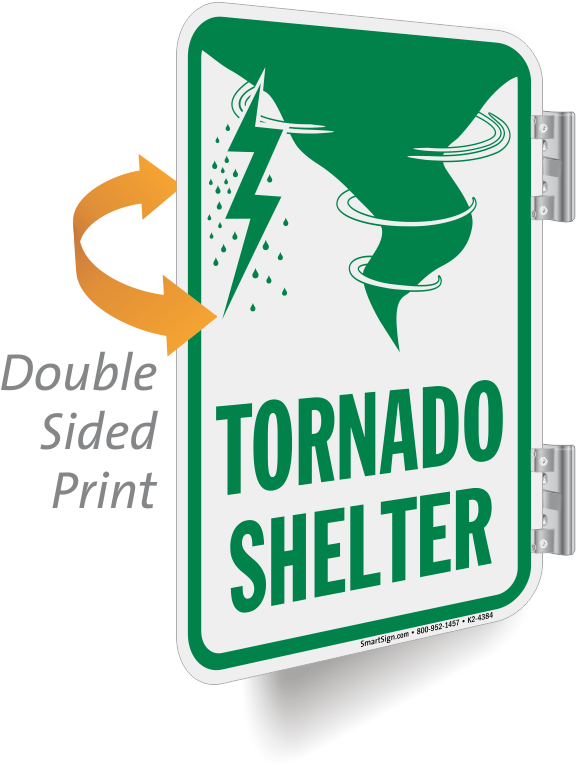Tornado Shelter Double Sided Metal Sign - Graphic Design Clipart (582x800), Png Download