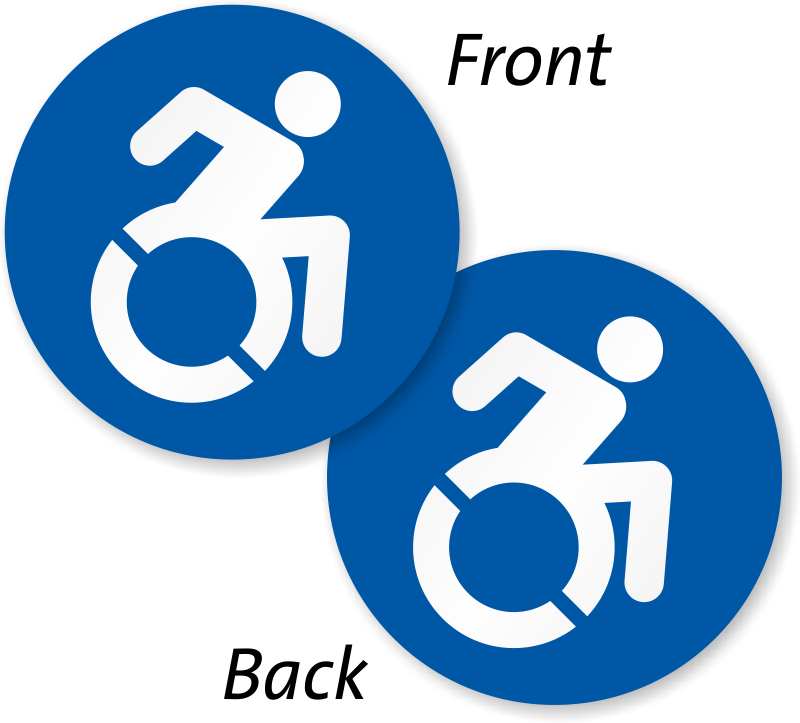 New Access Label, 2 Sided - Accessible Bathroom Sign Clipart (800x723), Png Download
