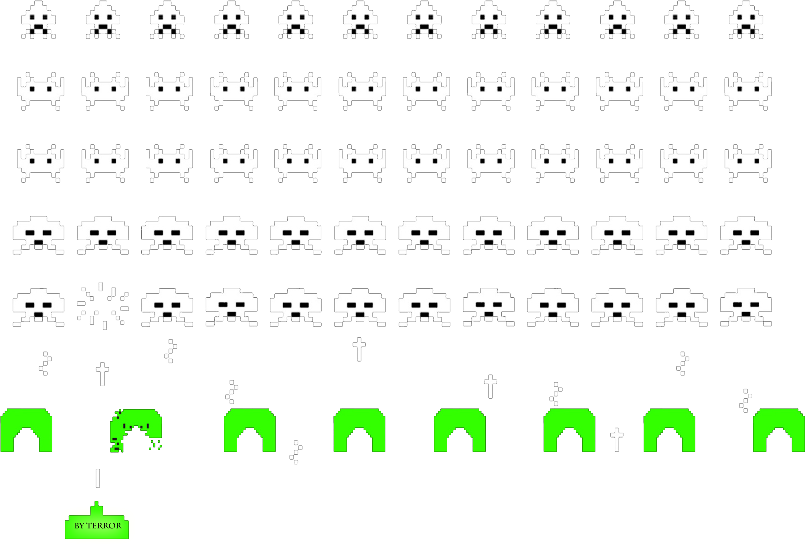 Space Invaders Clipart (4096x2048), Png Download