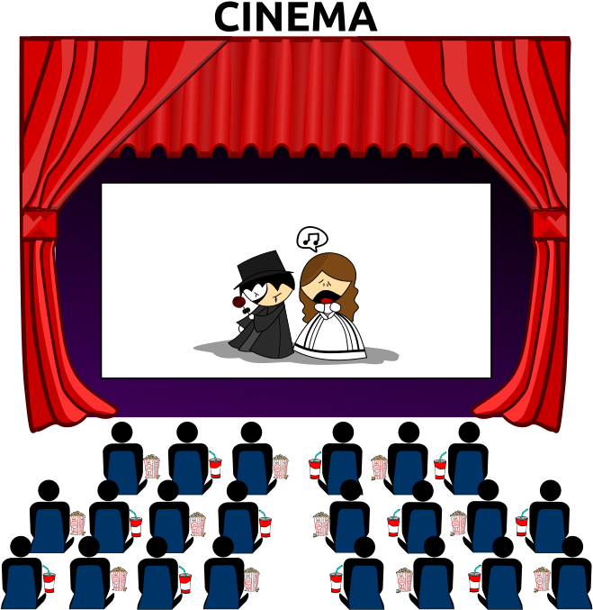 Picture Black And White Stock Movie Theatre Clipart - Movie Theater Clipart - Png Download (800x676), Png Download