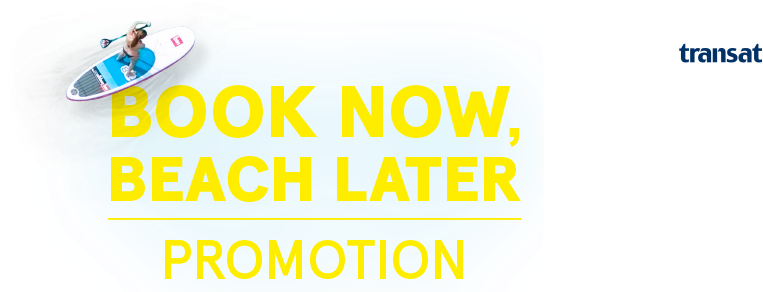 Book Now, Beach Later - Air Transat Clipart (960x350), Png Download
