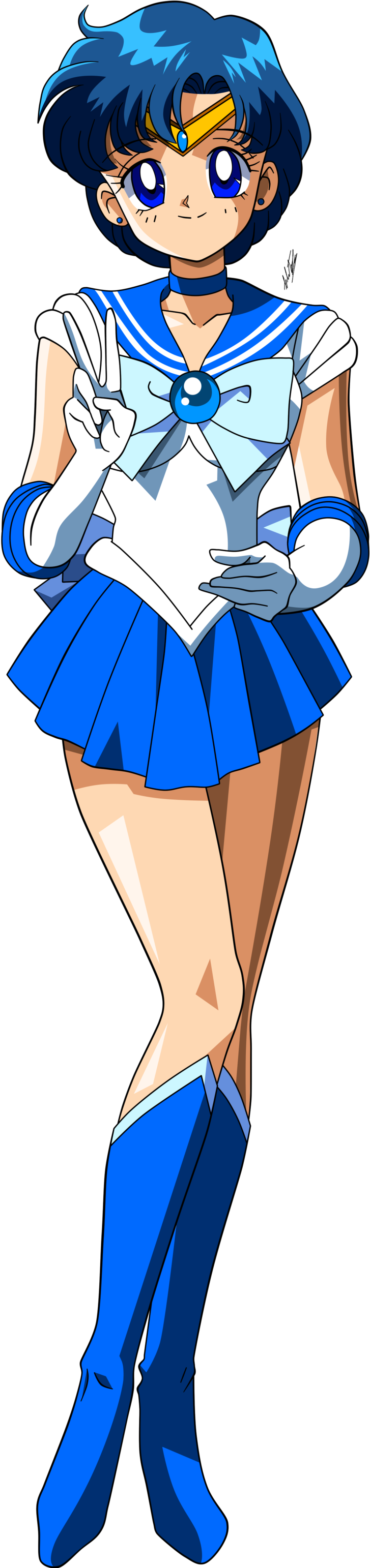 Sailor Mercury Png - Sailor Moon Characters Mercury Clipart (1600x3083), Png Download