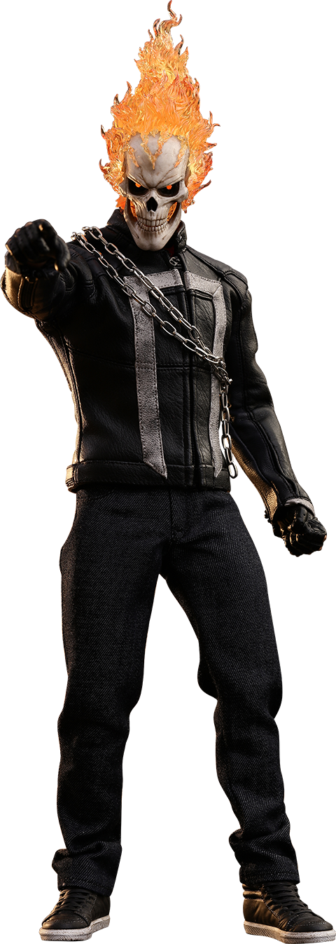 Hot Toys Ghost Rider Sixth Scale Figure - Ghost Rider Hot Toys Png Clipart (480x1347), Png Download