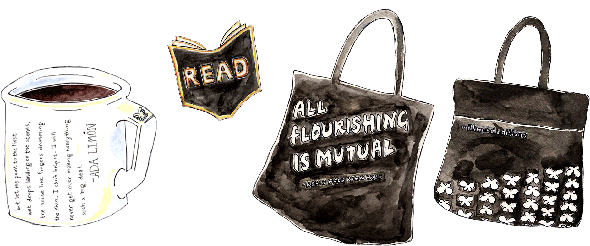 Milkweed's Story - Tote Bag Clipart (2000x800), Png Download