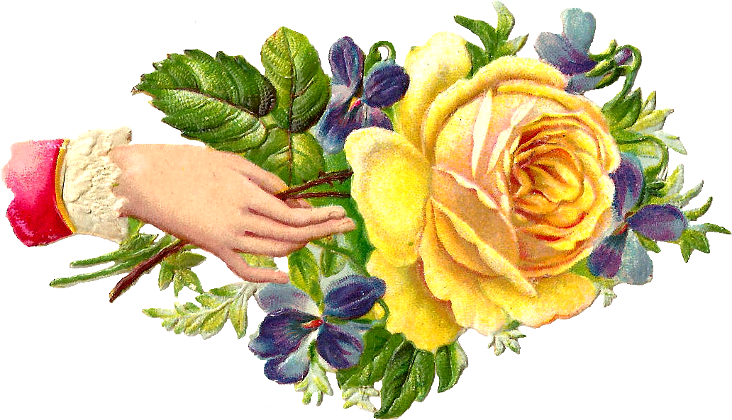 I Just Love Yellow And Purple Together - Welcome Hands With Flowers Clipart (1197x751), Png Download