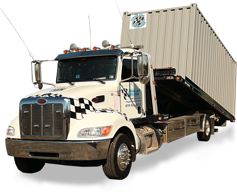 Finish Line Containers Shipping Containers Delivery - Trailer Truck Clipart (842x680), Png Download