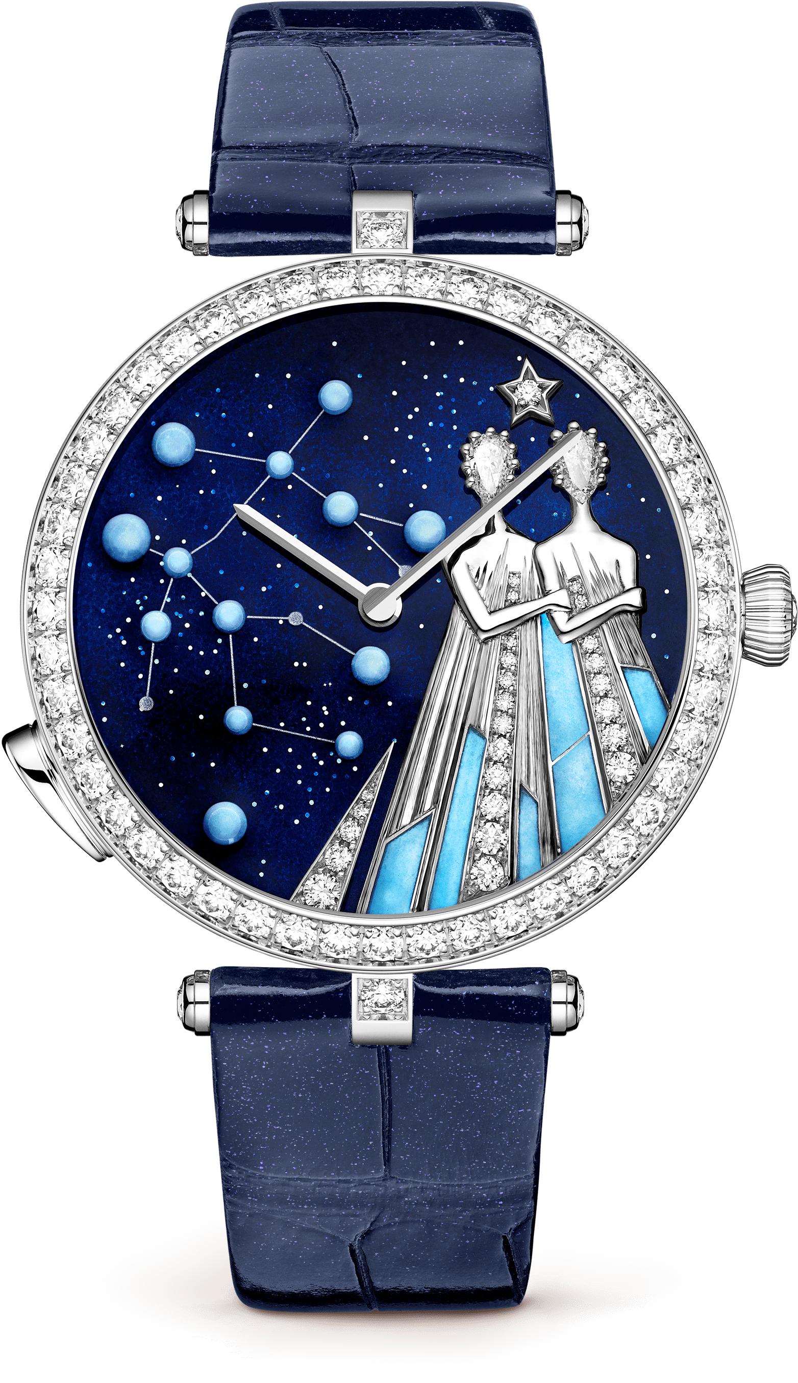 Lady Arpels Zodiac Lumineux Gemini Watch - Van Cleef Zodiac Watch Clipart (3000x3000), Png Download