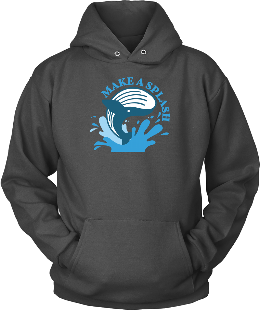 Blue Whale Splash Hoodie - Shirt Clipart (1024x1024), Png Download
