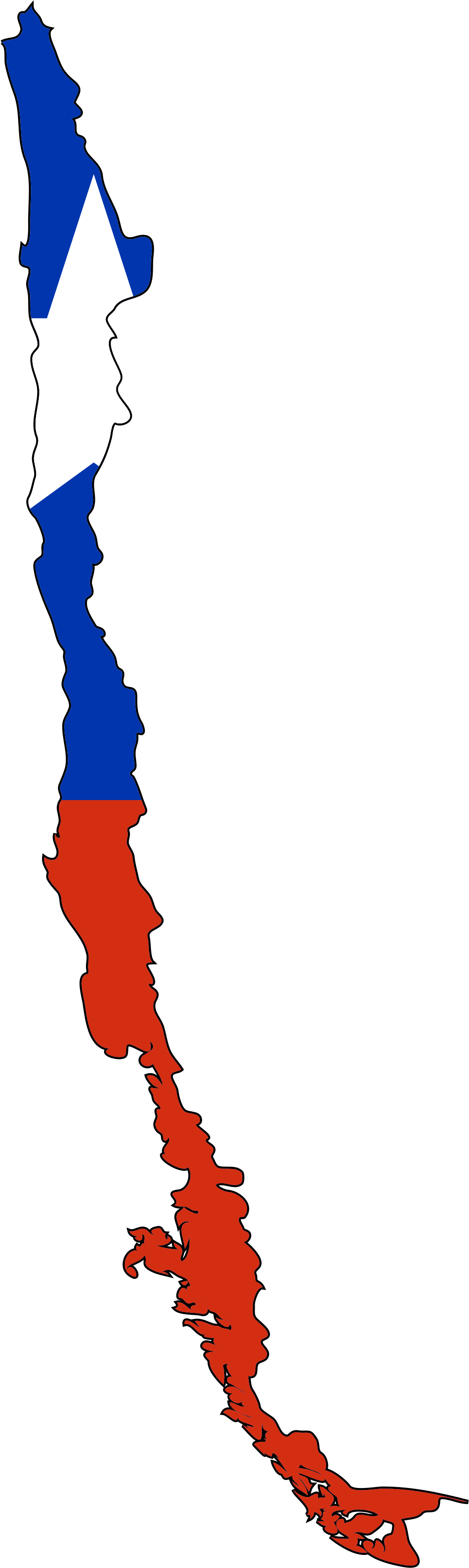 Chile Flag Map - Chile Flag Map Png Clipart (1024x3357), Png Download