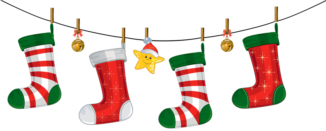 Christmas Ornament Clipart Modern Christmas - Christmas Stockings Clip Art - Png Download (1080x440), Png Download