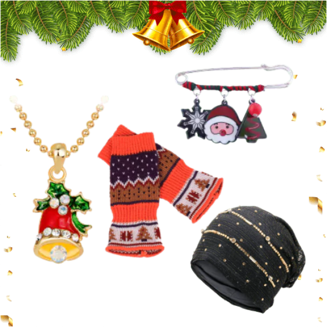 #christmas #christmasgift #cap #shopping #gloves #necklace - Shoe Clipart (640x640), Png Download