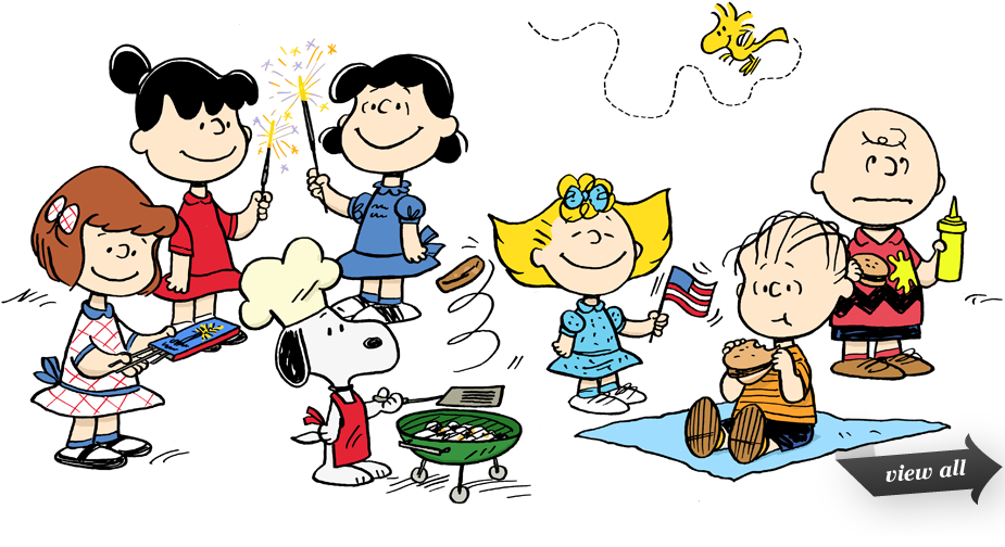 Peanuts Gang July 4th Celebration - Fourth Of July Peanuts Cartoon Clipart (925x504), Png Download