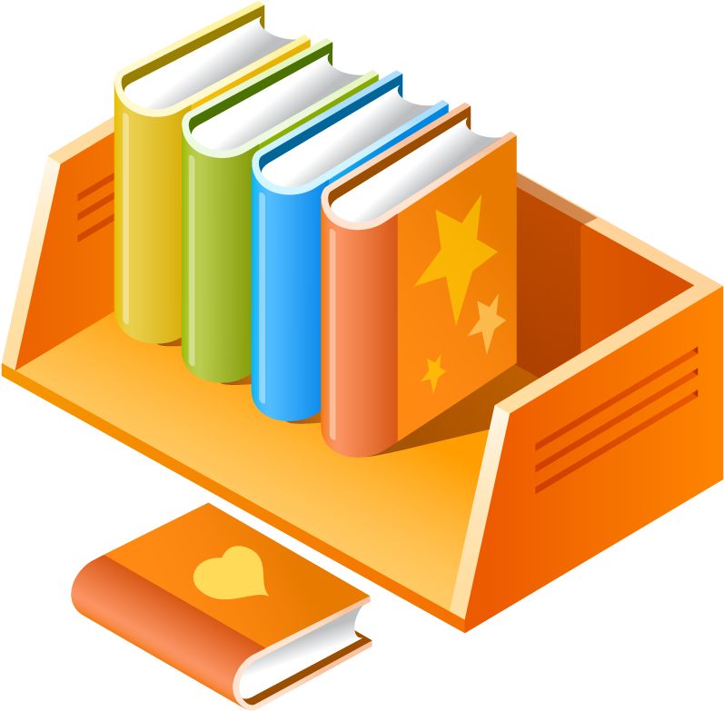 Shelf With Multicolored Books - 书本 Clipart (1920x1200), Png Download