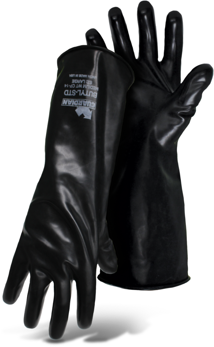 Guardian Butyl Rubber Glove 14 Mil Smooth Usa Made - Leather Clipart (908x1200), Png Download