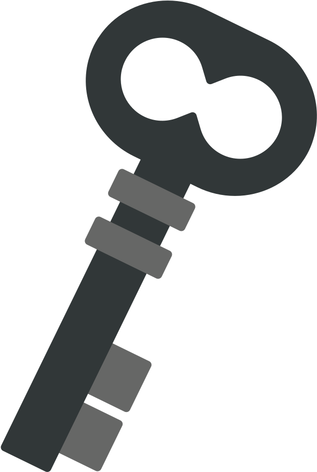 Key Emoji Png - Llave Antigua Dibujo Negra Clipart (1024x1024), Png Download