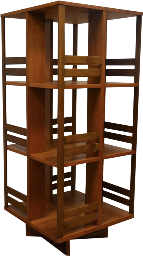 Danish Modern Teak Revolving Bookcase On Chairish - Bookcase Clipart (633x1133), Png Download