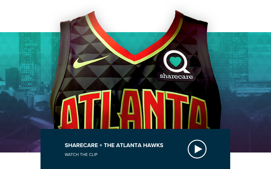 Making Atlanta And Georgia A Healthier Place To Live - Atlanta Hawks Jersey Sharecare Clipart (950x594), Png Download