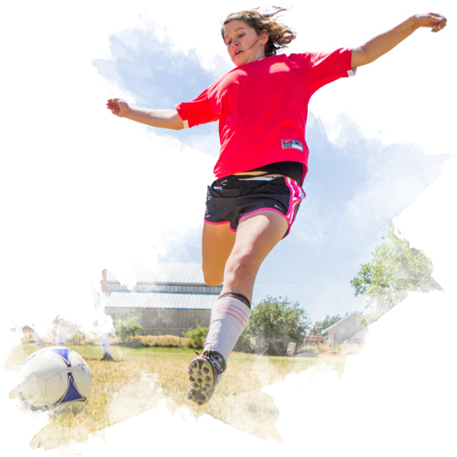 Soccer Girl - Jumping Clipart (669x659), Png Download