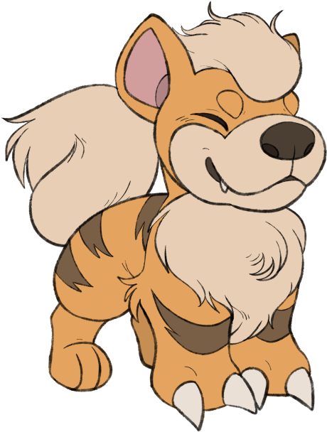 Growlithe - Cartoon Clipart (604x643), Png Download