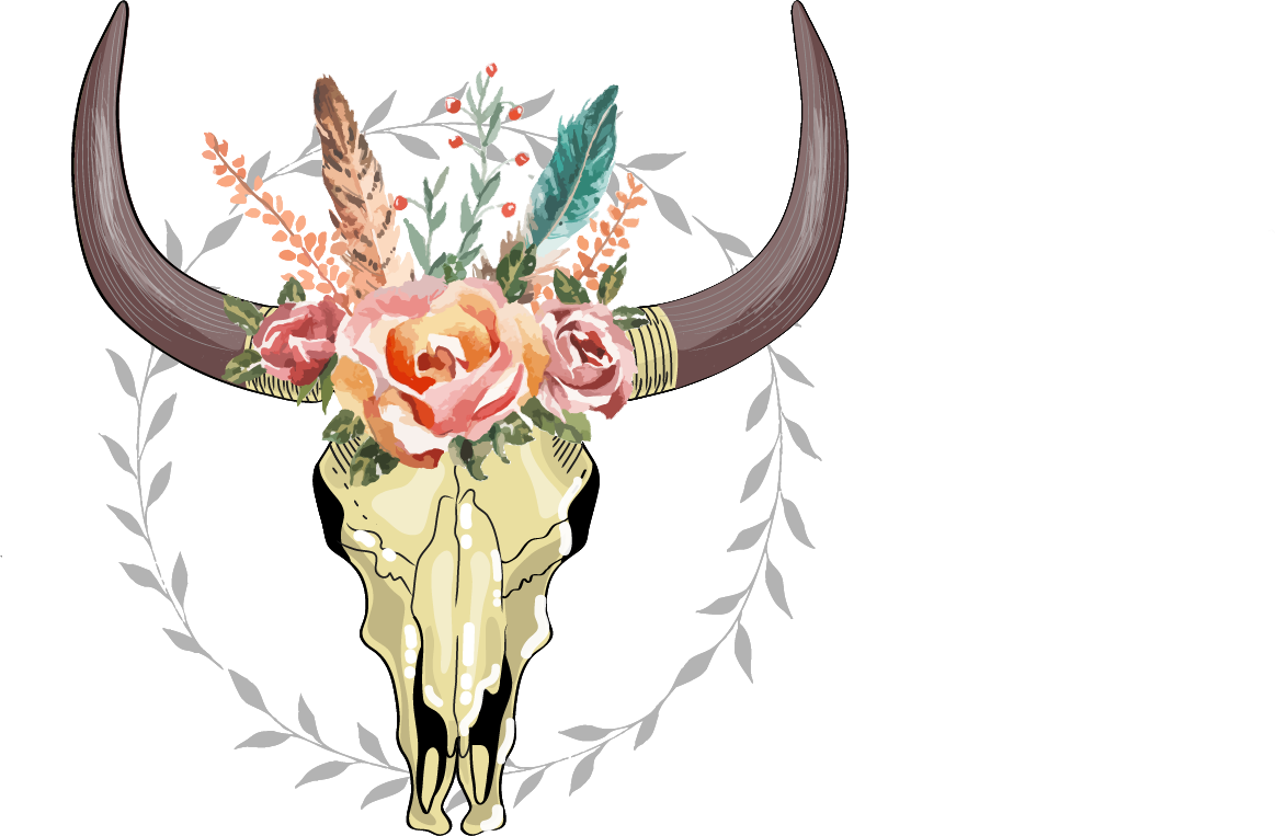 Download Cow Skull Png - Boho Cow Skull Transparent Clipart Png
