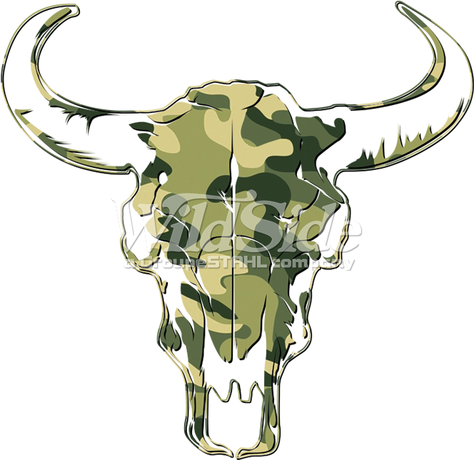 Camo Cow Skull - Illustration Clipart (675x675), Png Download