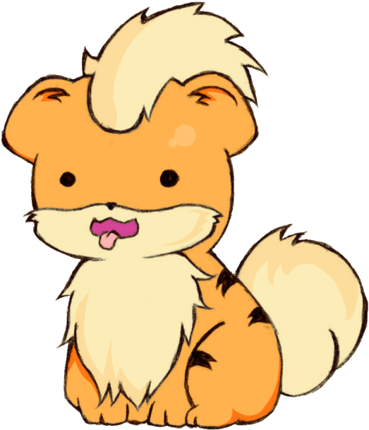 Growlithe Drawing Cute Jpg Freeuse Library - Cute Growlithe Clipart (523x609), Png Download