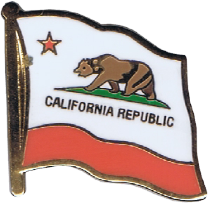 Usa California Flag Pin, Badge - California Republic Bear Logo Vector Clipart (668x653), Png Download
