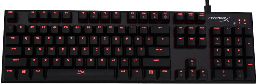 Hyperx Alloy Fps Mechanical Gaming Keyboard With Numpad - Computer Keyboard Clipart (1024x336), Png Download