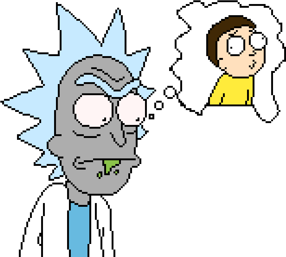 Rick Thinking Of Morty - Cartoon Clipart (1200x1200), Png Download