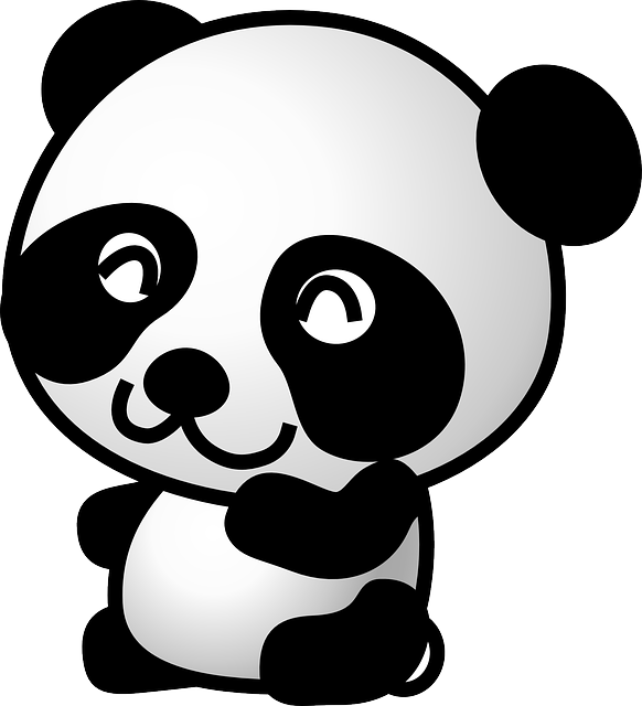 Panda, Bear, Animal, Cute, Baby, Black, White - Panda Clipart No Background - Png Download (582x640), Png Download