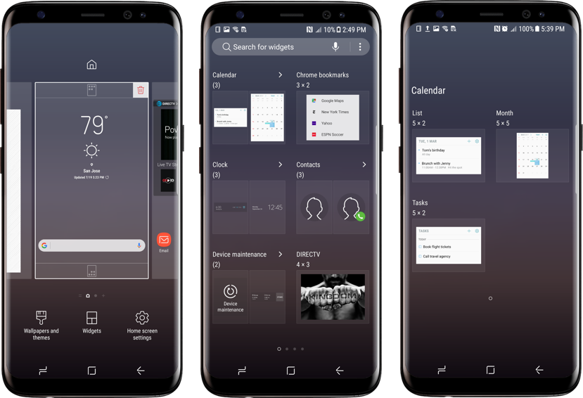Here's How To Add Widgets On Your Samsung Galaxy S8 - Widget Samsung S8 Clipart (829x566), Png Download