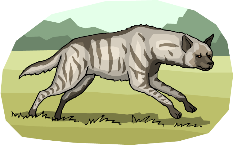 Free Hyena Clipart - Striped Hyena Clipart Png Transparent Png (750x544), Png Download