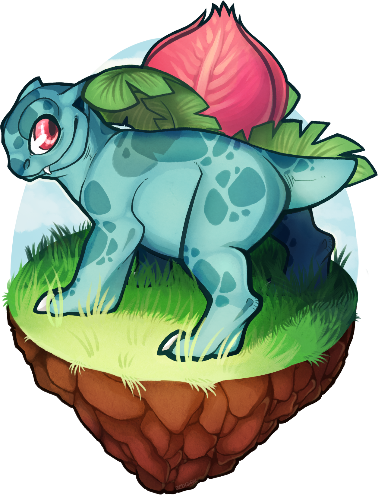 [art] [oc] Ivysaur - Cartoon Clipart (1254x1642), Png Download
