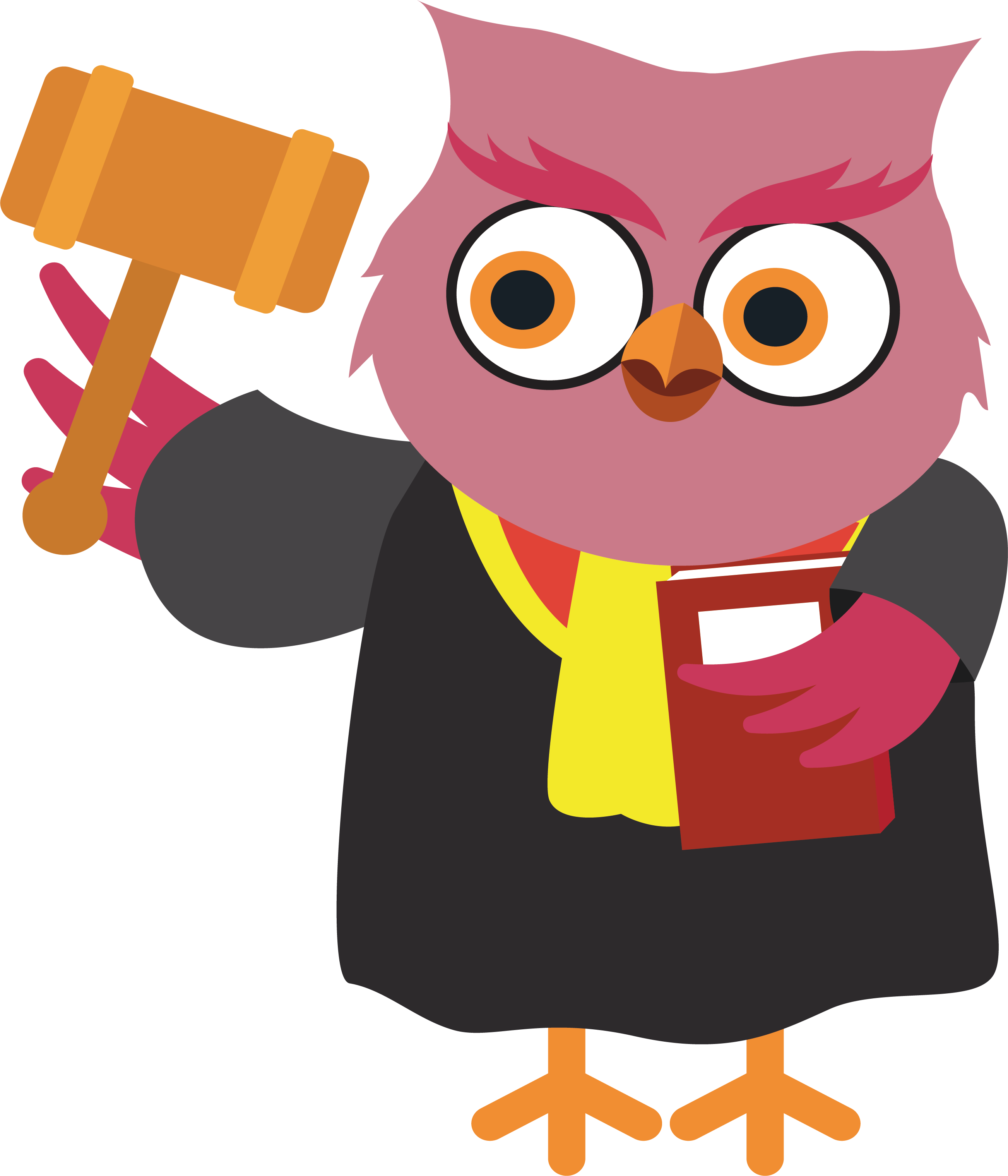 Clip Art Transparent Judge Cartoon Law Owl Transprent - Law Cartoon Png (2605x3038), Png Download