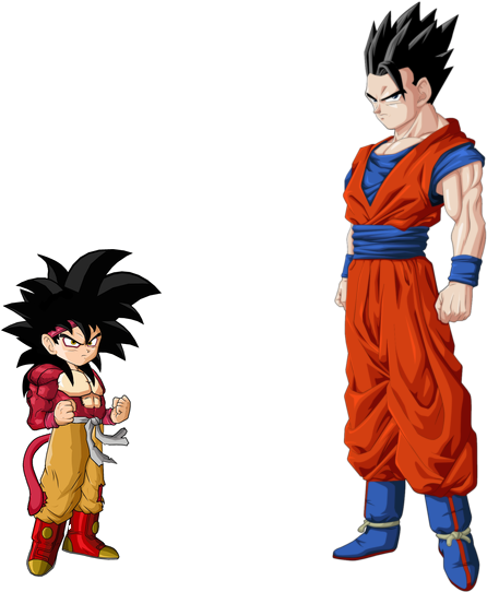 Dragonball Gt Super Saiyan 4 Goten Vs Dragonball Z - Mystic Gohan Clipart (593x544), Png Download