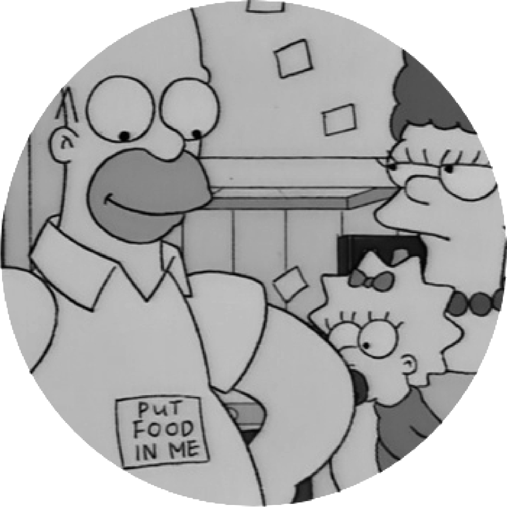 Homer Foodartboard 1@300x - Simpsons Put Food In Me Clipart (1000x1000), Png Download