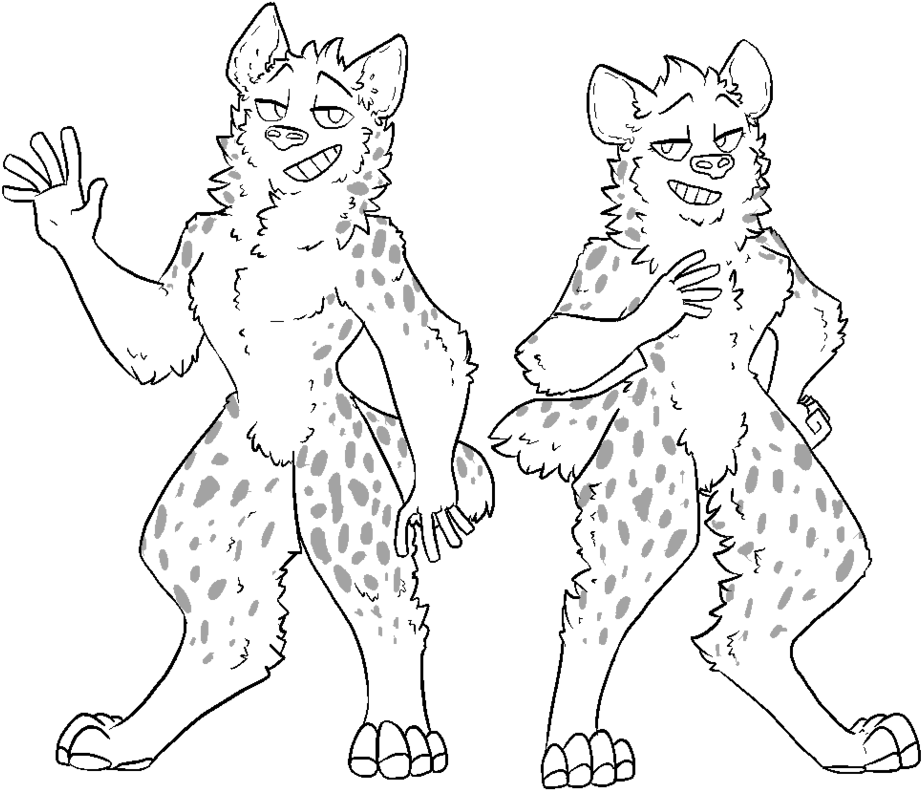 Drawn Hyena Base - Anthro Hyena Base Clipart (955x836), Png Download