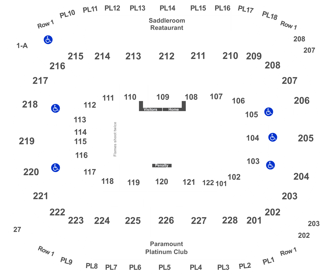 Calgary Flames Vs Arizona Coyotes Tickets On 01/13/19 - Arena Seating Chart Clipart (1050x890), Png Download