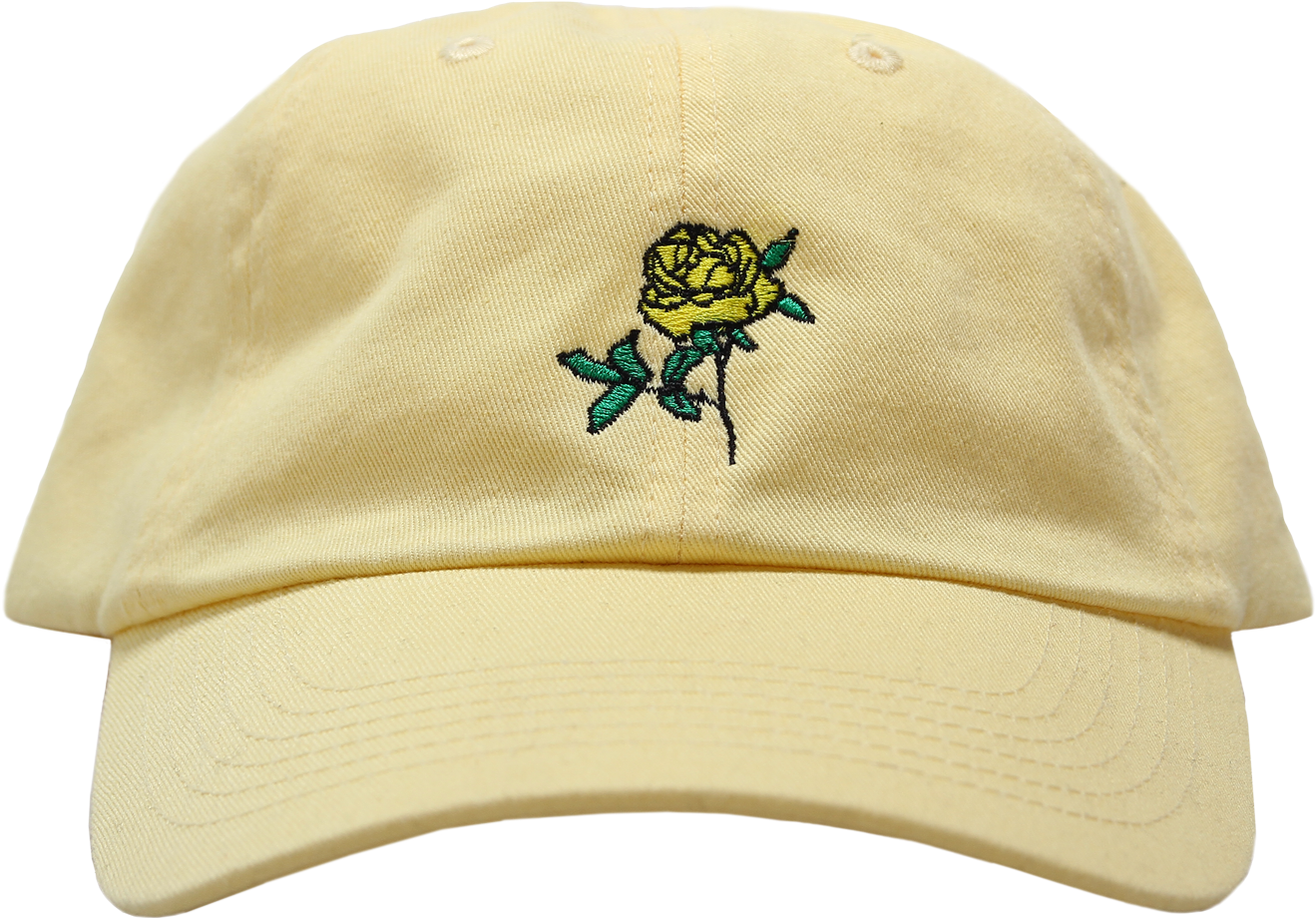Yellow Dad Hat Featuring An Embroidered Yellow Rose - Beyonce Die With You Cap Clipart (1600x1600), Png Download