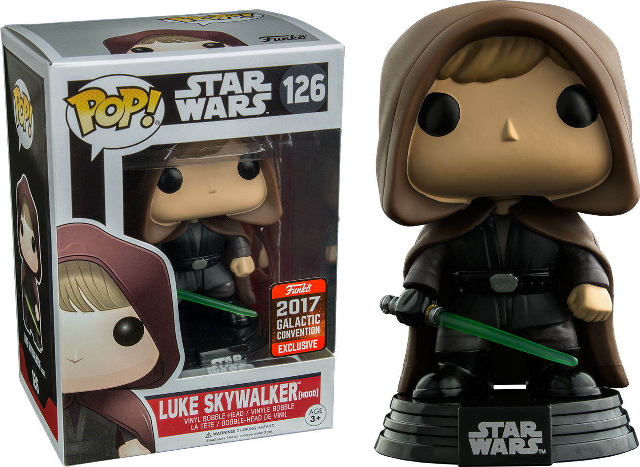 Luke Skywalker Hooded Jedi Pop Vinyl Figure - Star Wars Funko Pop Luke Skywalker Clipart (1300x948), Png Download
