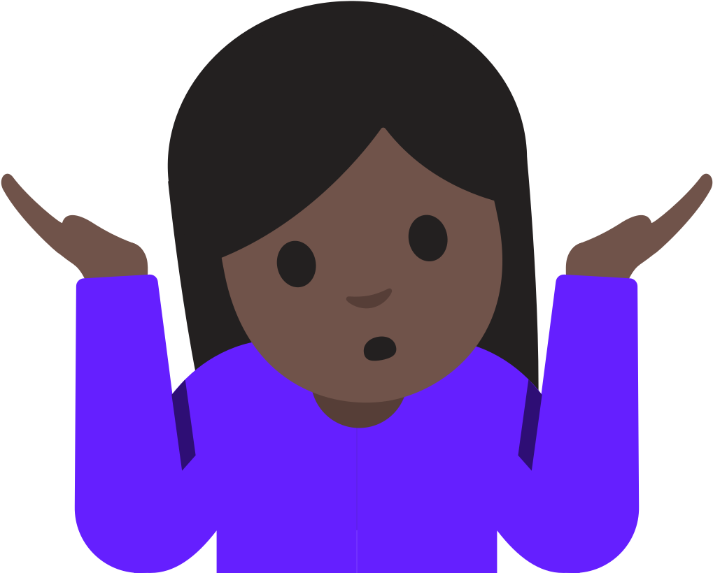 Download Emoji U1f937 1f3ff Shrug Emoji Transparent Background