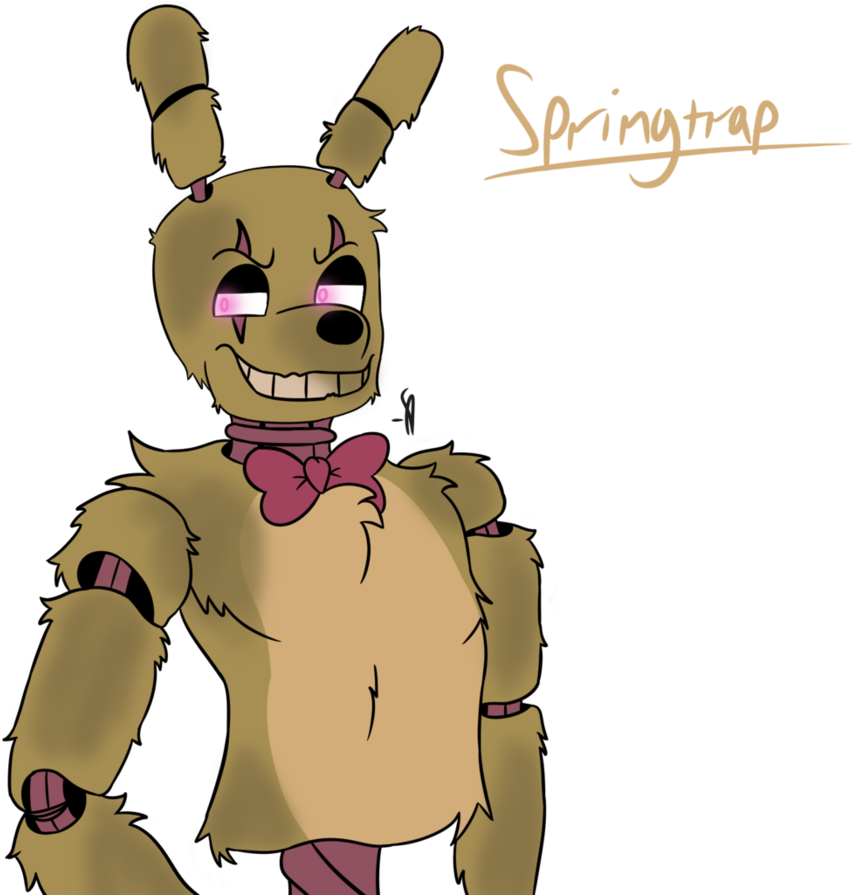 Grawolfquinn Version Of Springtrap By Neonbrine - Cartoon Clipart (894x894), Png Download