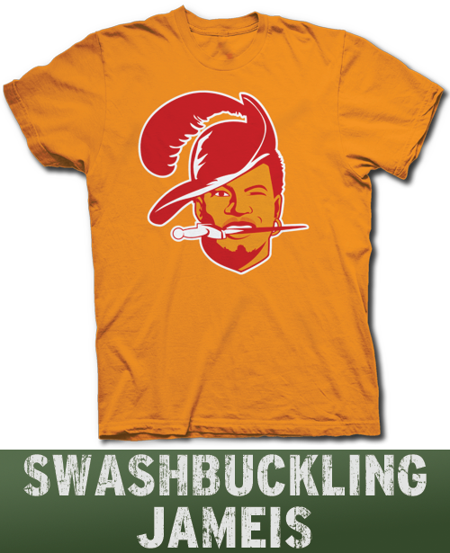 Jameis Winston Vintage Tampa Bay Buccaneers Logo Spoof - T Shirt Clipart (500x615), Png Download