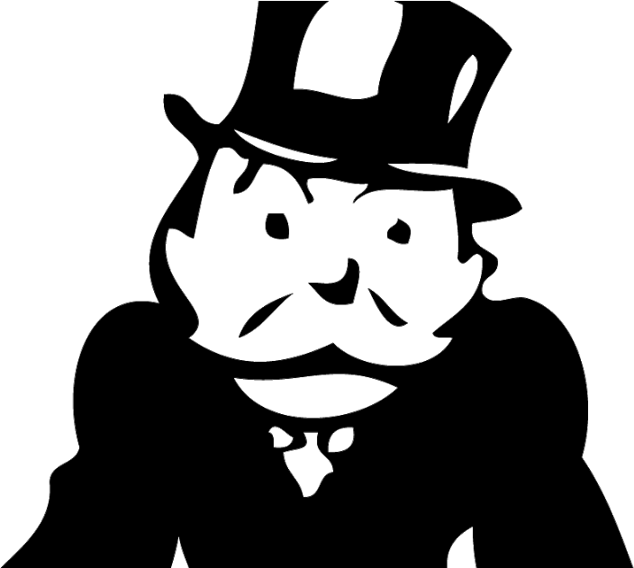 Monopoly Png - Black And White Monopoly Man Clipart (1200x630), Png Download