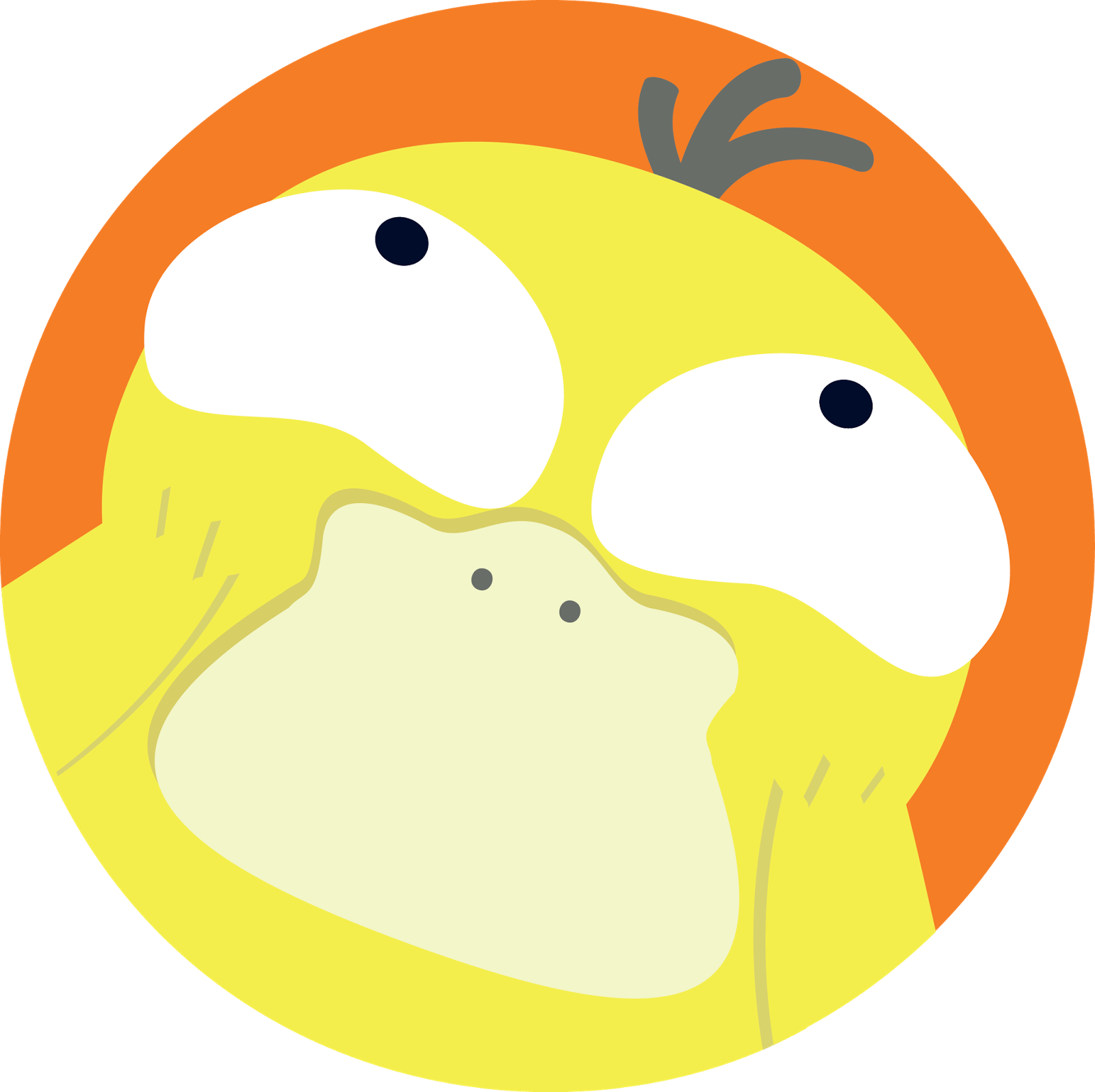 Happy Psyduck - Illustration Clipart (1600x1595), Png Download