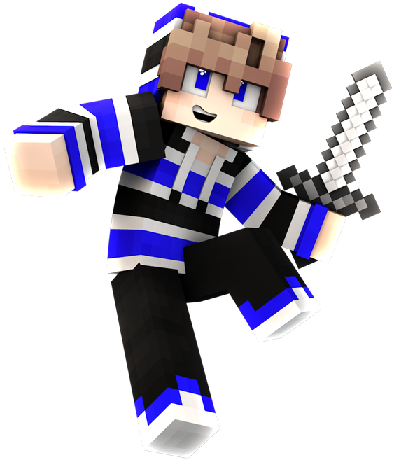 I Remade Some Renders Of My 2016 Minecraft Skins - Minecraft Render Blue Skin Clipart (1200x675), Png Download