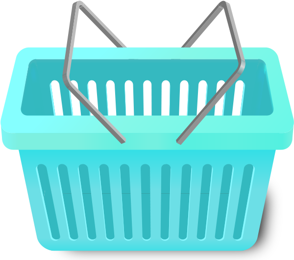 Shopping Cart -turquoise Blue - Shopping Basket Png Transparent Clipart (600x530), Png Download