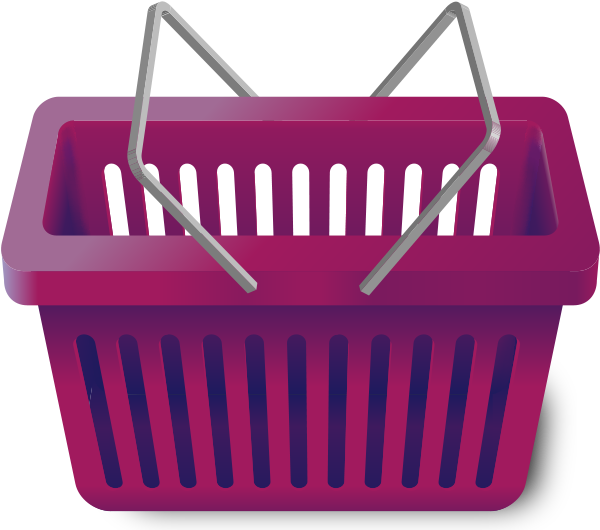 Shopping Cart Purple - Shopping Basket Png Transparent Clipart (600x530), Png Download